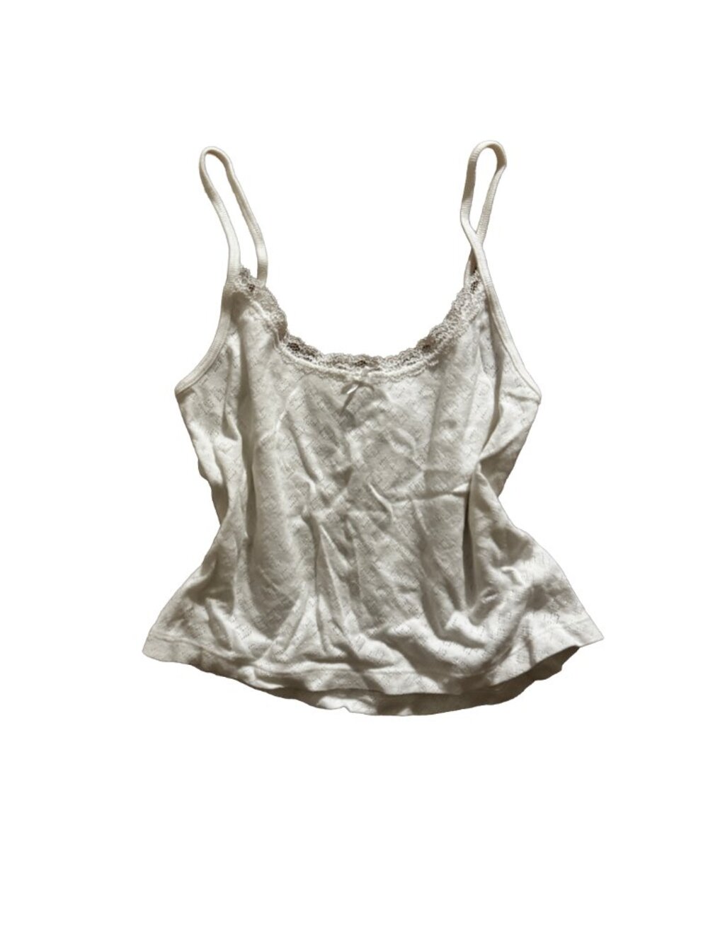 brandy melville heart pointelle tank top